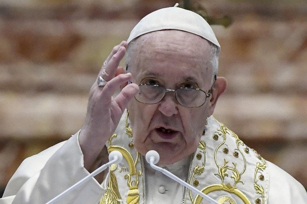 Pope Francis delivers a blessing during the Easter Sunday Mass at St Peters Basilica in the Vatican. Photo: Photo: EPA-EFE