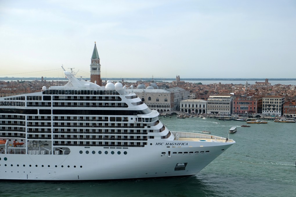 The MSC Magnifica cruise ship in the Saint Mark Basin in Venice, Italy. Photo: Reuters