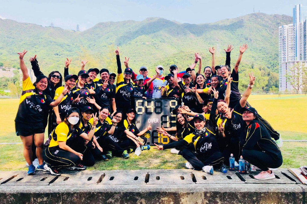 SCC Divas team of Filipino domestic helpers celebrate their league victory. Photos: Handout