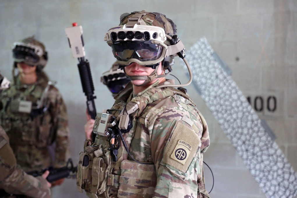 Soldiers test a prototype of the US Army’s Integrated Visual Augmentation System during a training event at Fort Pickett, Virginia, in October 2020. Photo: US Army via AFP