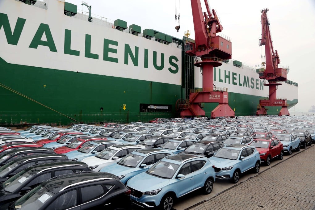 SAIC Motor’s vehicles awaiting loading at Lianyungang port in Jiangsu province on September 16, 2019 for shipment to to Saudi Arabia. Photo: Imaginechina.