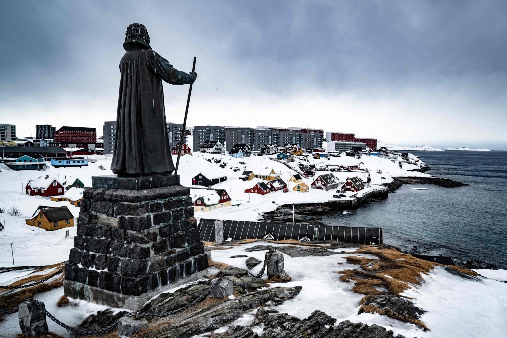 The statue of the Danish-Norwegian Lutheran missionary Hans Egede in Nuuk, Greenland. Photo: AFP