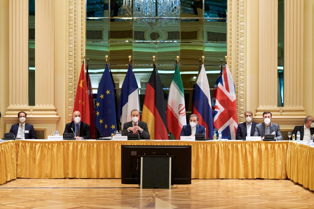 Representatives of the European Union and Iran attend nuclear talks at the Grand Hotel Vienna in Austria on Tuesday. Photo: Lars Ternes/EU delegation in Vienna via APA/DPAR