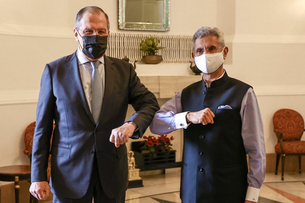 Russian Foreign Minister Sergey Lavrov with his counterpart S. Jaishankar. Photo: Reuters