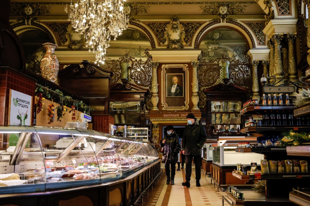 The interior of the Yeliseyevsky Store in Moscow, Russia. It will close its doors this month after trading for more than a hundred years due to a drop in tourism caused by the coronavirus pandemic. Photo: Reuters