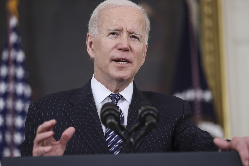 US President Joe Biden speaks at the White House on Tuesday. Photo: Bloomberg