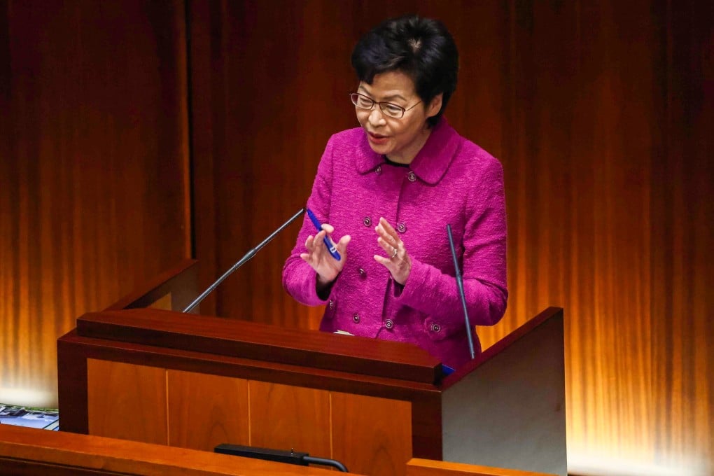 Chief Executive Carrie Lam on Thursday set April 14 as the date Legco will table a bill implementing Beijing’s recent electoral overhaul. Photo: K. Y. Cheng