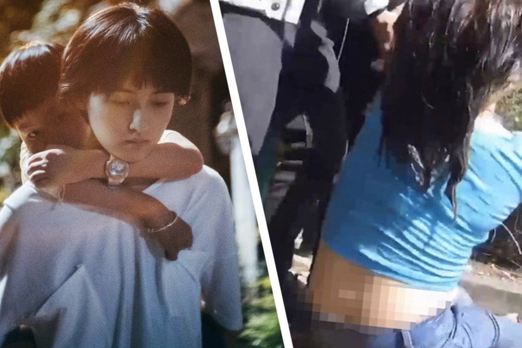 A woman in China attempted suicide because she was struggling to provide for her siblings (right). The incident is similar to the main theme in My Sister, the current number one movie in China (left). Illustration: Tom Leung