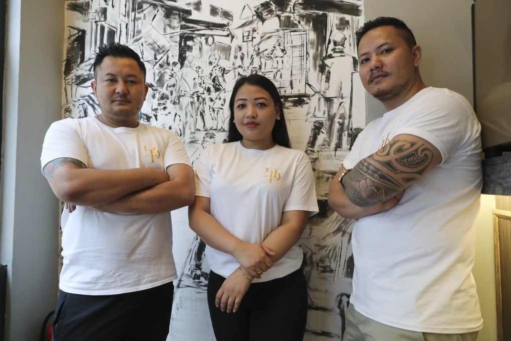 (From left to right) chef Ashok Lama, general manager Ganga Gurung, and bartender Bikal Ghale have combined their skills to open Hungry Pal restaurant in Central. Photo: Edmond So