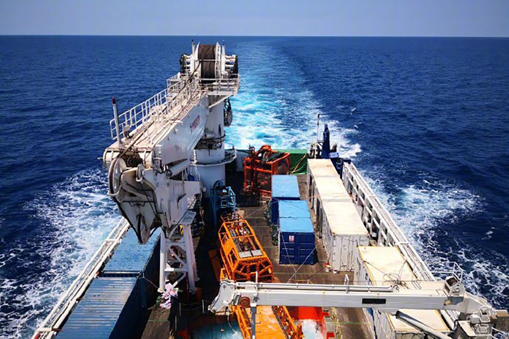 Scientists on a marine research vessel conducted deep-sea drilling in the South China Sea on Wednesday. Photo: Xinhua