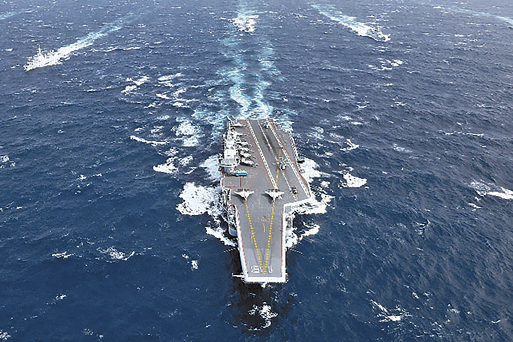 The PLA’s Liaoning aircraft carrier strike group carried out exercises off the east coast of Taiwan on Monday. Photo: Handout