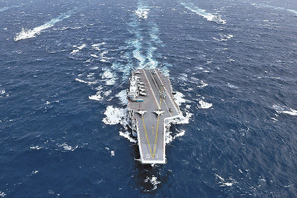 The PLA’s Liaoning aircraft carrier strike group carried out exercises off the east coast of Taiwan on Monday. Photo: Handout