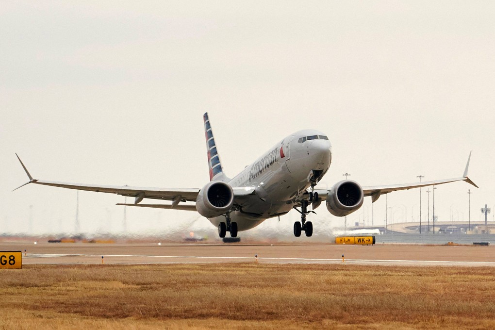 An American Airlines Boeing 737 MAX airplane takes off on a test flight from Dallas-Fort Worth International Airport in December. Photo: AFP