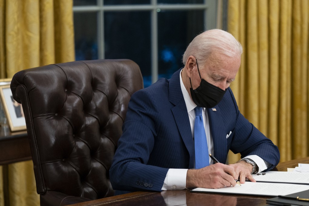 Joe Biden at the Oval Office of the White House in Washington in February. Photo: AP