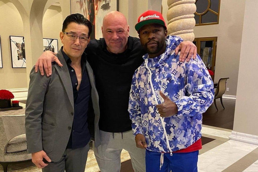 Floyd Mayweather (right) with UFC boss Dana White (centre) and RIZIN CEO Noboyuki Sakakibara. Photo: Instagram
