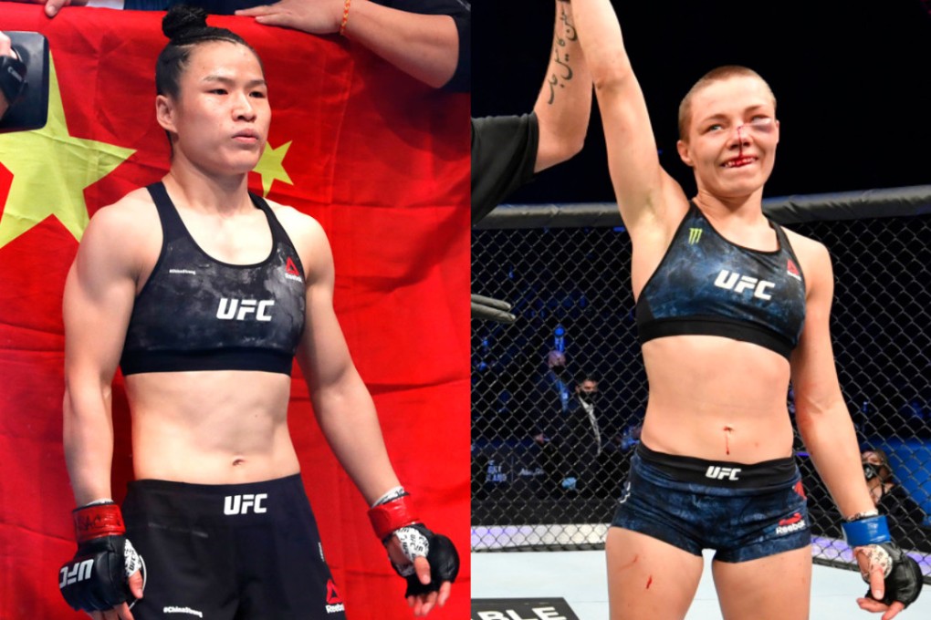 Zhang Weili (left) will face Rose Namajunas (right) at UFC 261. Photo: AP and Jeff Bottari/Zuffa LLC