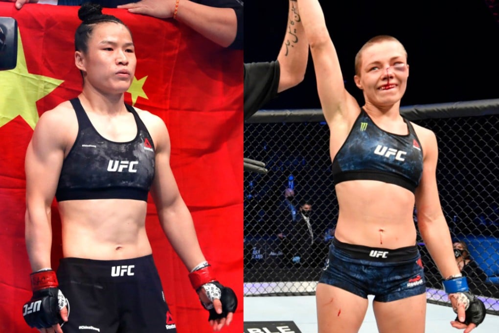 Zhang Weili (left) will face Rose Namajunas (right) at UFC 261. Photo: AP and Jeff Bottari/Zuffa LLC