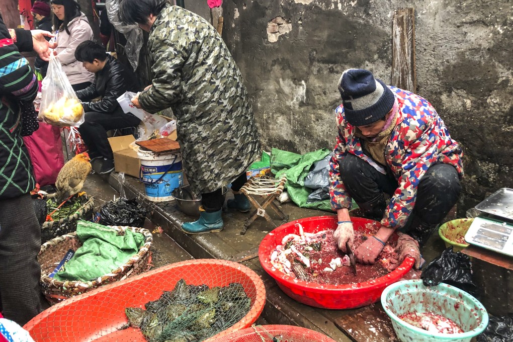 Many of the early Covid-19 patients in Wuhan, China, were stall owners, market employees or regular visitors to the Huanan Seafood Wholesale market. WHO is calling on countries to better regulate the sale of live wild mammals in markets. Photo: Simon Song