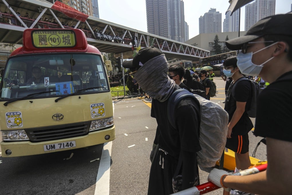 Protesters gather in Tsuen Wan ahead of a mass rally on National Day in 2019. Photo: May Tse
