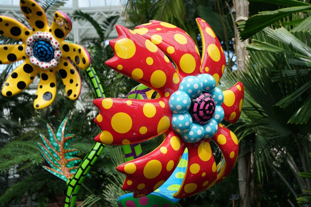 Japanese artist Yayoi Kusama’s ‘My Soul Blooms Forever’ (2019) at the New York Botanical Garden. Photo: Timothy A Clary/AFP