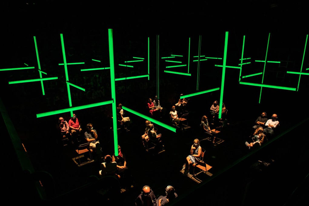 Audience members attend the Donmar Warehouse production of playwright Simon Stephens’ adaptation of Blindness by José Saramago, presented as part of Hong Kong Arts Festival 2021. Photo: Helen Maybanks