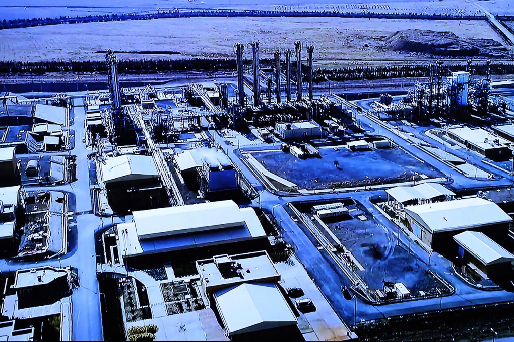 A screen grab from a videoconference showing views of centrifuges and devices at Iran’s Natanz uranium enrichment plant. Photo: TNS