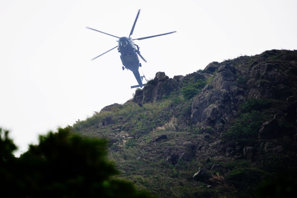 Government helicopters and drones have been deployed. Photo: Sam Tsang