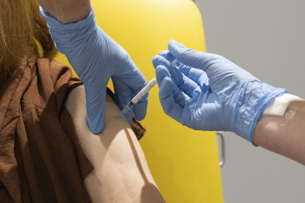 A volunteer participates in a University of Oxford vaccine trial in 2020. File photo: AP