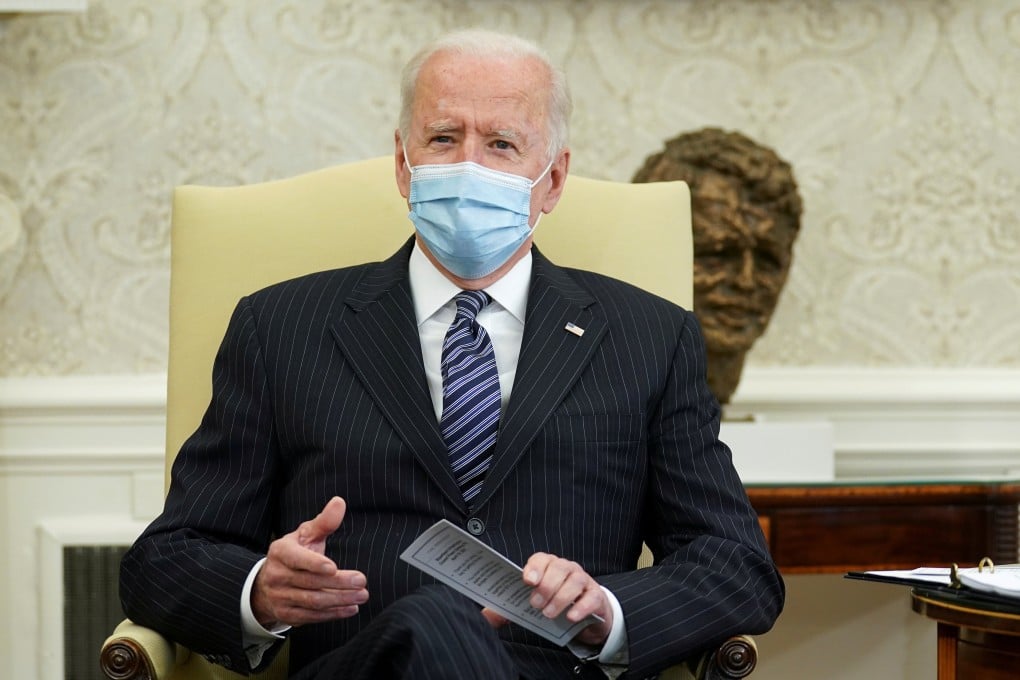 US President Joe Biden holds a bi-partisan meeting on the American Jobs Plan at the White House in Washington, DC on Monday. Photo: Reuters