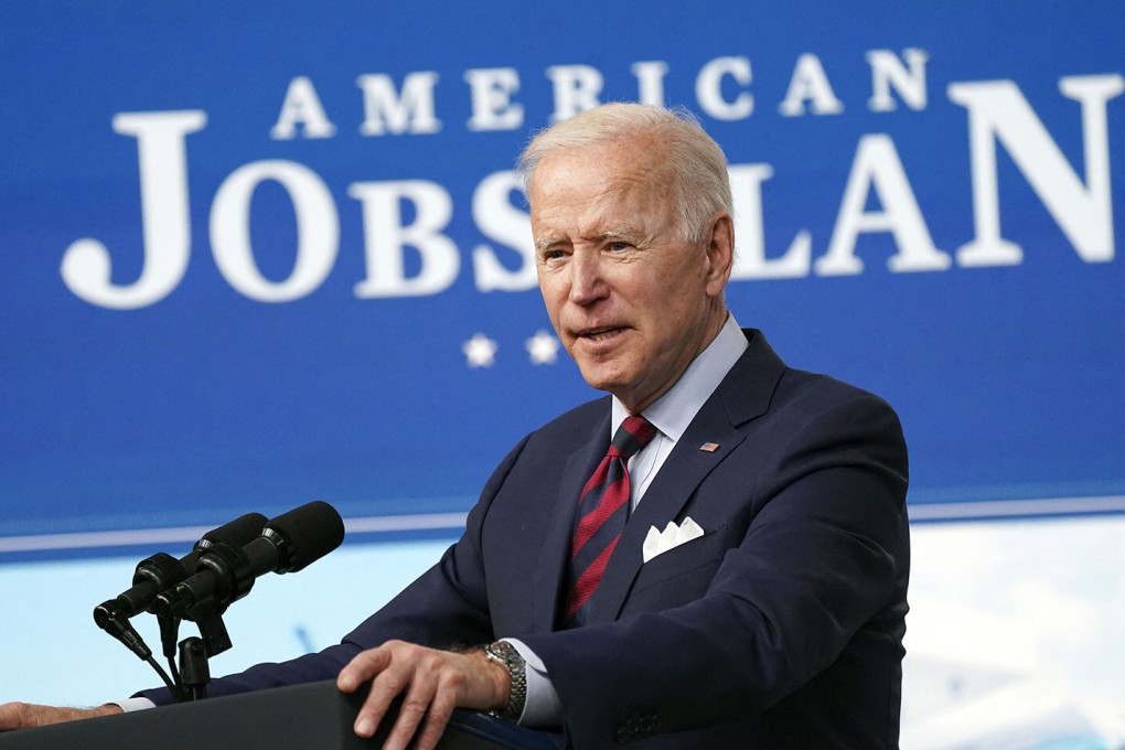 US President Joe Biden delivers remarks on the investments in the proposed US$2  trillion American Jobs Plan on April 7. Economists debate whether the legislation will spur inflation so severe that it would disrupt emerging markets. Photo: abacapress.com via TNS