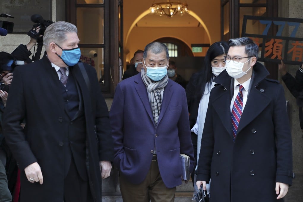 Jimmy Lai (centre) at the Court of Final Appeal in Central. Photo: Sam Tsang