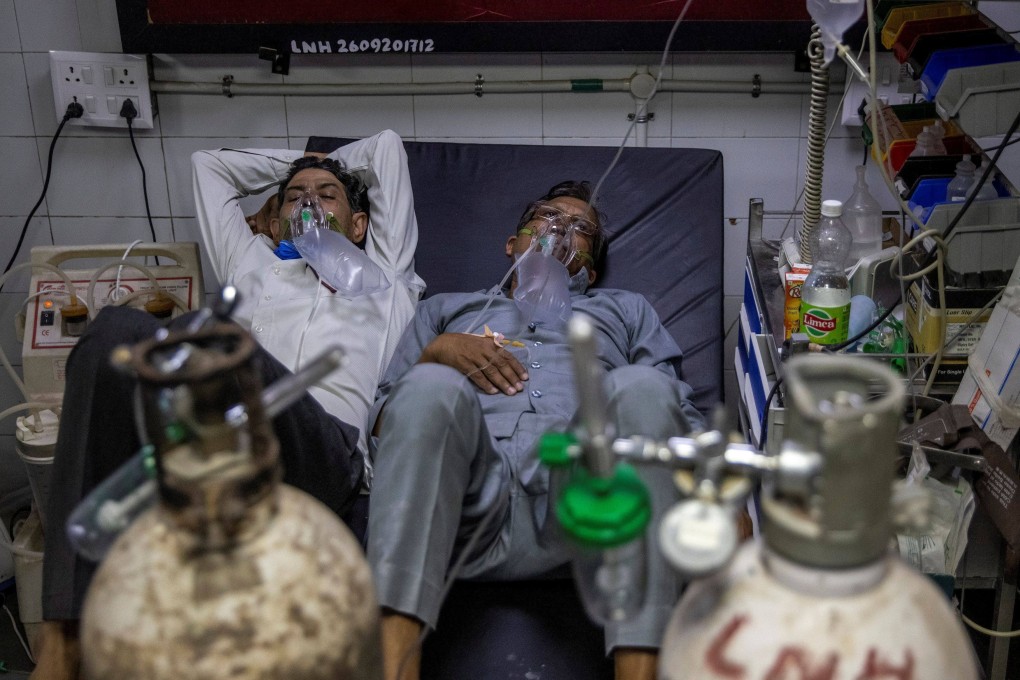 Covid-19 patients at the casualty ward in Lok Nayak Jai Prakash hospital in New Delhi. Photo: Reuters
