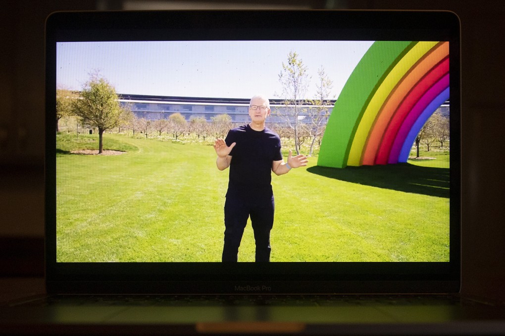 Tim Cook, chief executive of Apple, speaks during the Spring Loaded virtual product launch in Tiskilwa, Illinois, in the US on April 20, 2021. Photo: Bloomberg