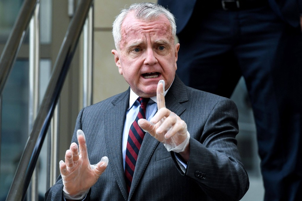 US Ambassador to Russia John Sullivan speaks to the press outside the Moscow City Court in June 2020. Photo: AFP