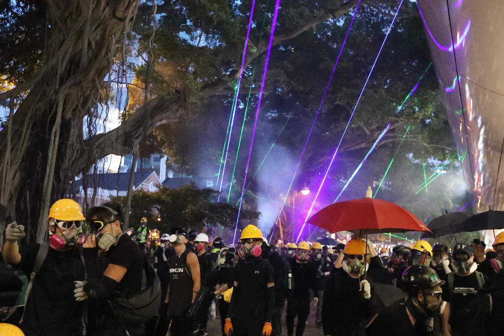 The plaintiff became an icon of the anti-government movement after she was hit in the eye during clashes between protesters and police in Tsim Sha Tsui on August 11, 2019. Photo: Felix Wong
