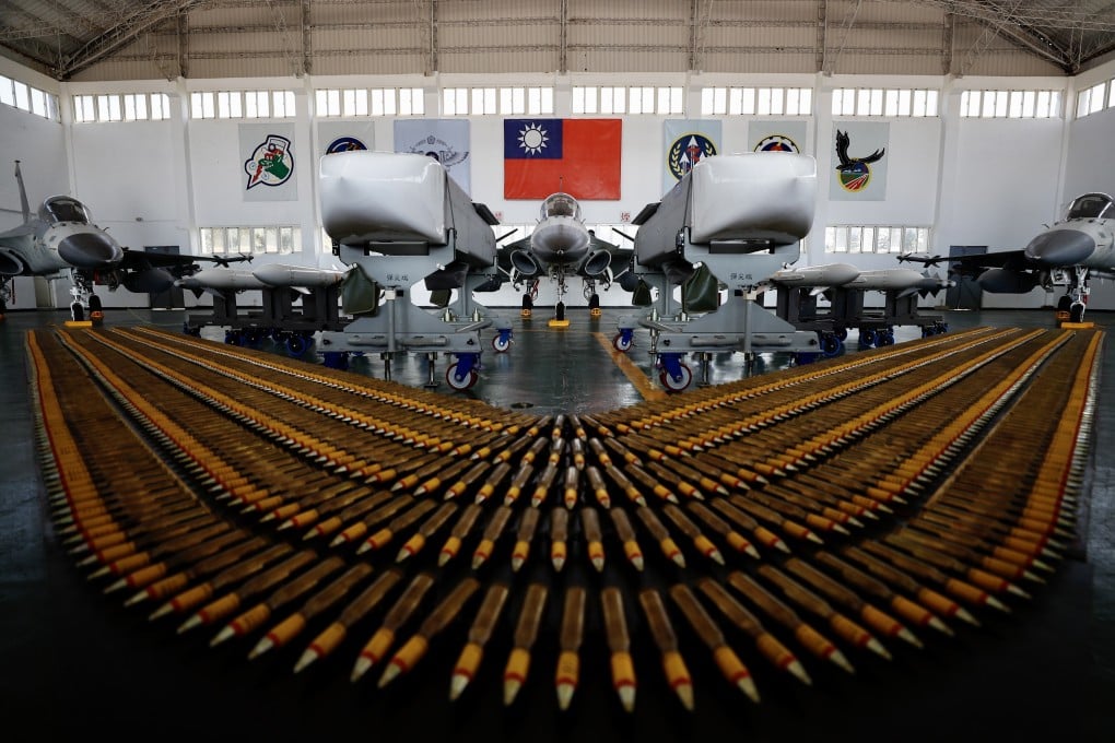Fighter jets at a military base in Taiwan, which said safeguarding itself was its own responsibility. Photo: EPA-EFE