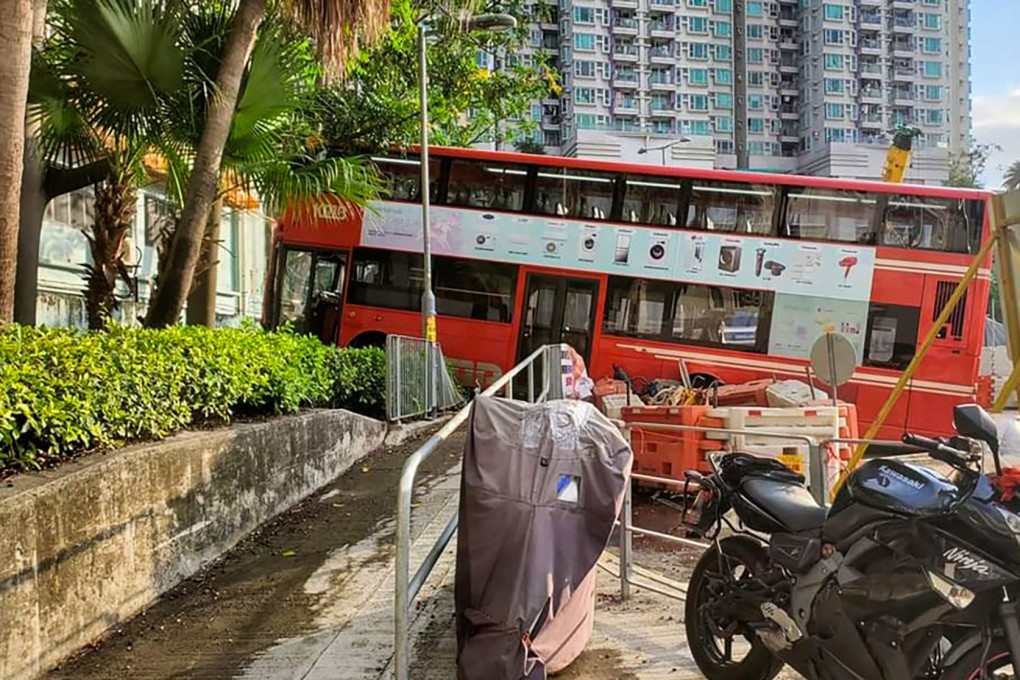 The double-decker was leaving a bus terminal on San Ma Tau Street near Kowloon City Ferry Pier shortly before 7am, when the accident happened. Photo: Handout