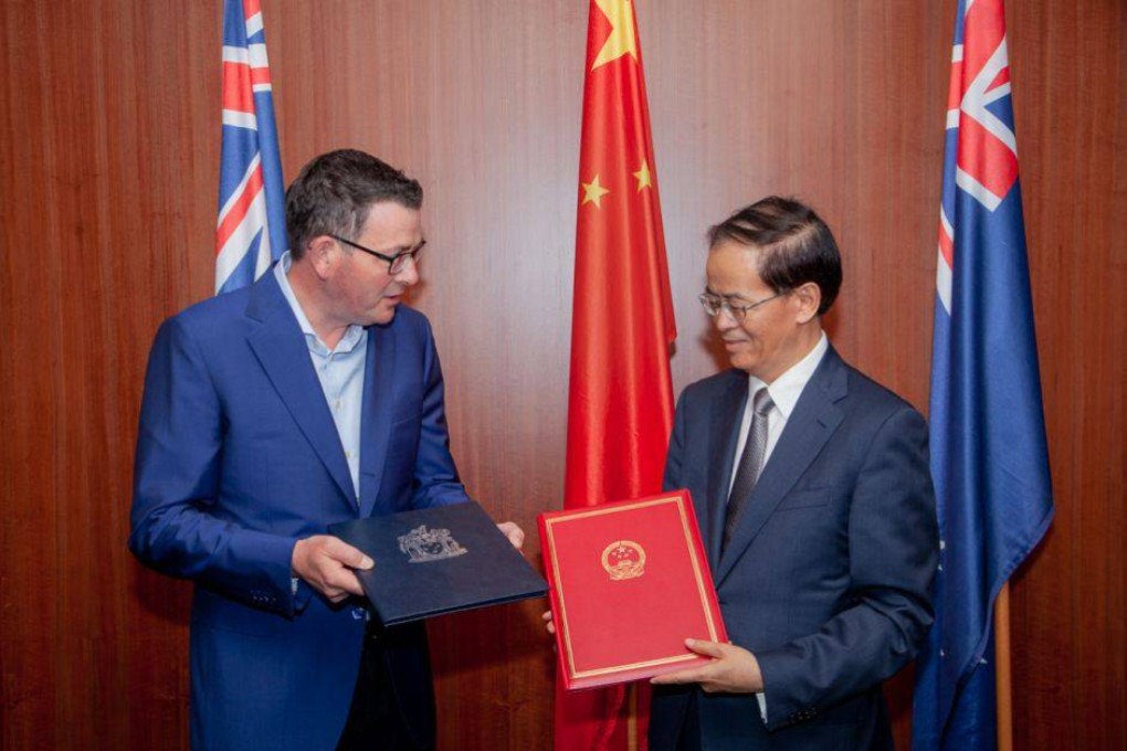 Canberra has cancelled a belt and road deal agreed between Victoria’s Premier Daniel Andrews and China’s ambassador to Australia Cheng Jingye in 2018. Photo: Handout