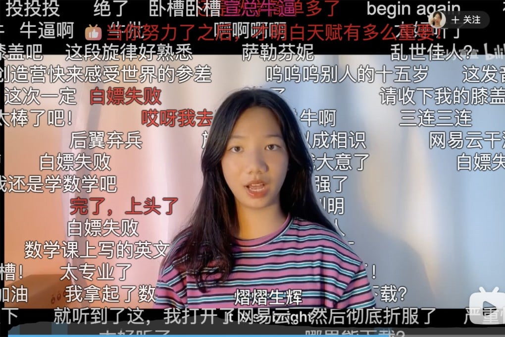 Teenager Vicky Zhang Yuxuan has found online fame after she wrote a song inspired by The Devil Wears Prada in about 30 minutes. Photo: Bilibili