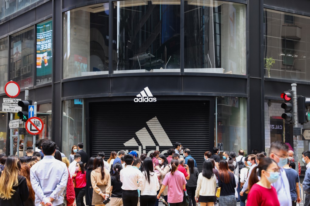 The Adidas store, at 36 Queen’s Road, which has now shut down. Photo: Nora Tam