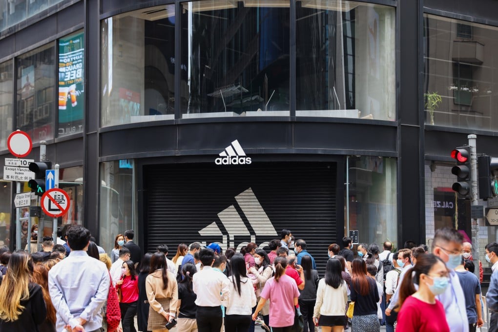 The Adidas store, at 36 Queen’s Road, which has now shut down. Photo: Nora Tam