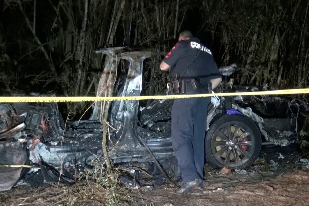 Two men died after a Tesla vehicle crashed into a tree in Texas on April 17. Photo: Scott J. Engle via Reuters