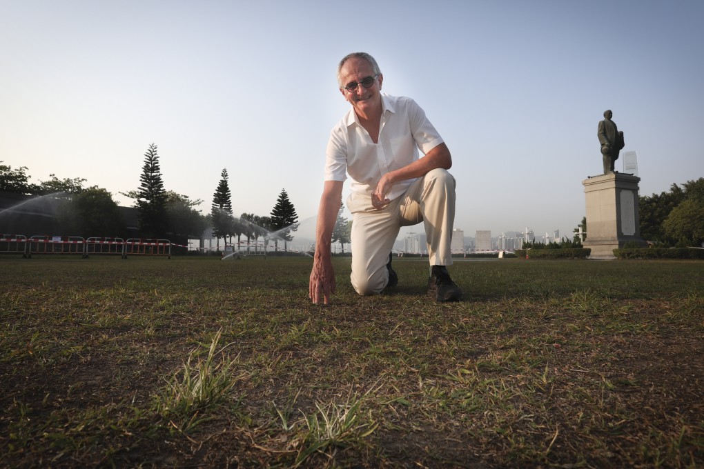 Gavin Coates, senior lecturer in landscape architecture at the University of Hong Kong, in Sun Yat Sen Memorial Park, Sai Ying Pun, Hong Kong. The public use of Hong Kong’s parks, nature reserves and sports fields has helped to offset their heavy environmental cost. Photo: Jonathan Wong