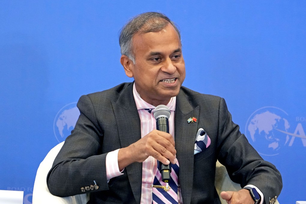Siddharth Chatterjee, United Nations resident coordinator in China, speaks at a session titled “Path towards SDG 2030: Poverty Reduction and Rural Sustainable Development” during the Boao Forum for Asia conference on April 19, 2021. Photo: Xinhua