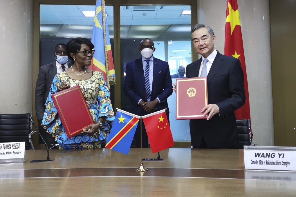 China’s Foreign Minister Wang Yi is pictured with his Congolese counterpart Marie Tumba Nzeza in January. Photo: Xinhua