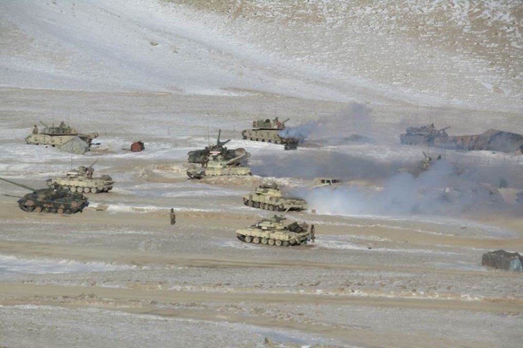 Indian and Chinese troops and tanks disengaging from the banks of Pangong lake area in Eastern Ladakh. Photo: Handout