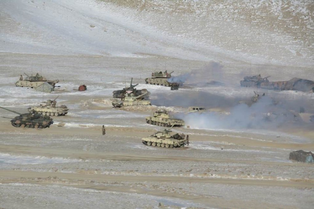 Indian and Chinese troops and tanks disengaging from the banks of Pangong lake area in Eastern Ladakh. Photo: Handout