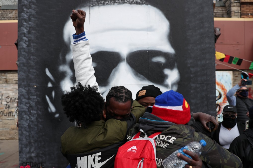 People react after the verdict in the trial of former Minneapolis police officer Derek Chauvin, who was found guilty of the murder of George Floyd, at George Floyd Square in Minneapolis, Minnesota, on April 20. Photo: Reuters