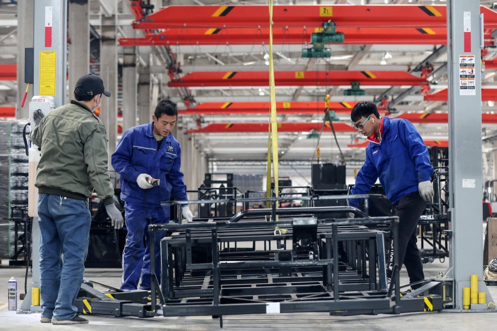 For the January-March period, industrial firms’ profits rose 137 per cent from the same period a year earlier to 1.825 trillion yuan. Photo: AFP