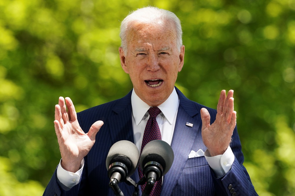 US President Joe Biden delivers remarks on the administration’s coronavirus disease response outside the White House on Tuesday. Photo: Reuters